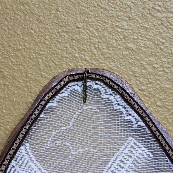 Set of 2 Framed Lace Wall Art Windmill and Lady in Bonnet, Chain Broken - Picture 3 of 11